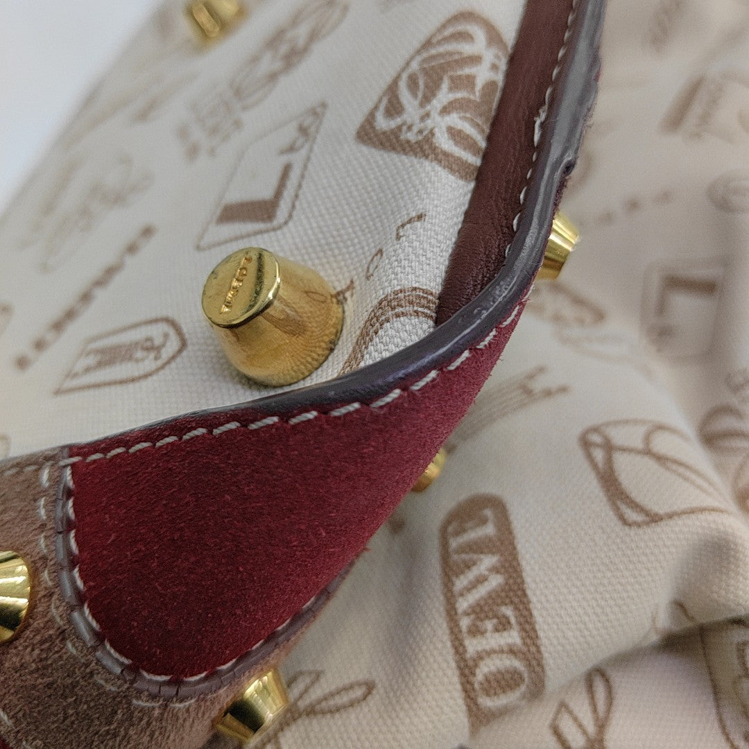 Nylon Top Handle Bag Beige