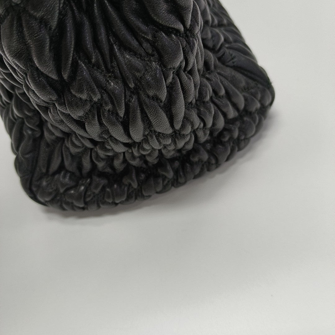 Lambskin Top Handle Bag Black