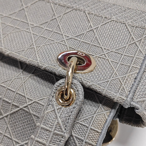 Lady D-Lite Medium Cannage Canvas Gray