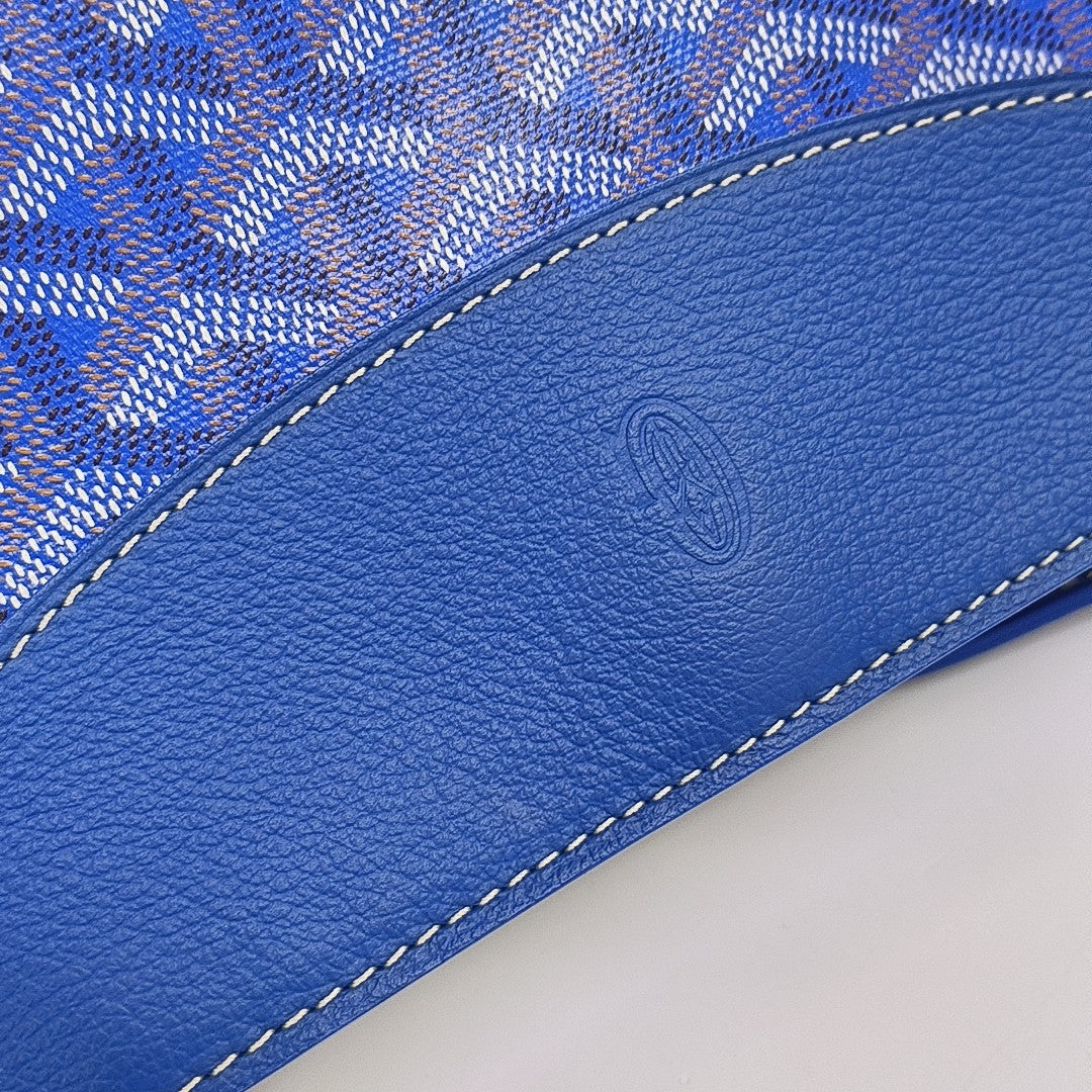 Coated Canvas Shoulder Bag Blue