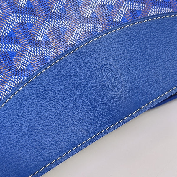 Coated Canvas Shoulder Bag Blue