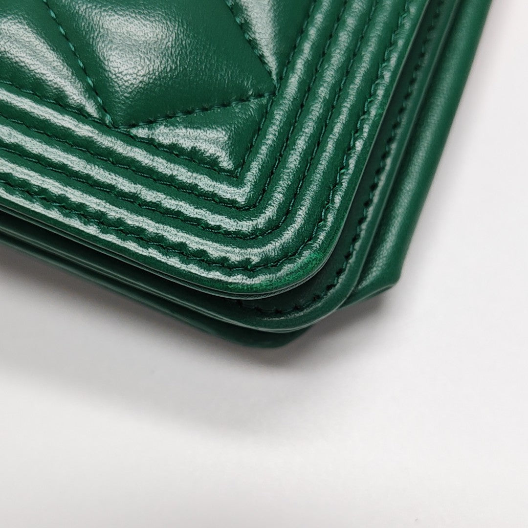 BOY CHANEL WOC Quilted Lambskin Green