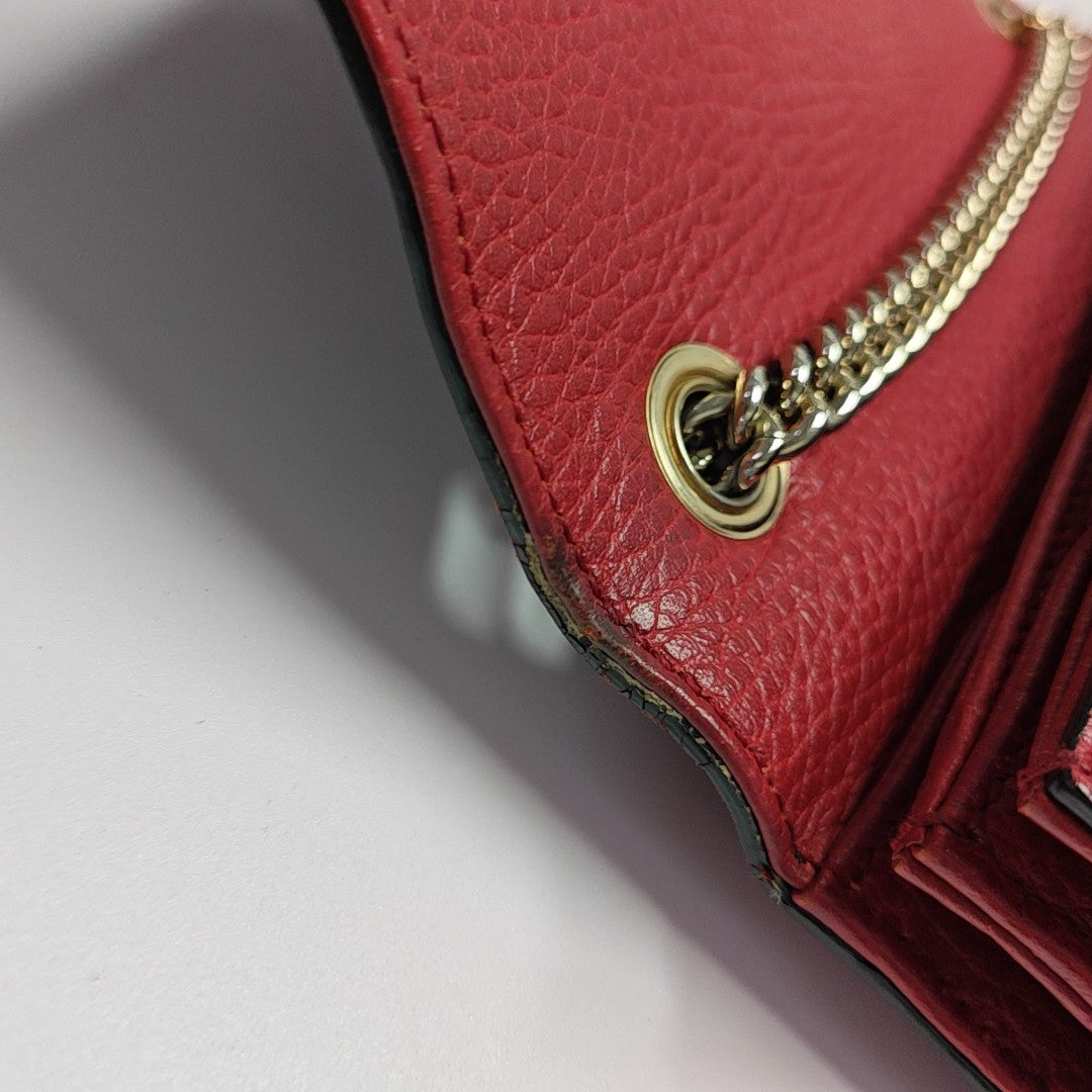 Interlocking G Small Calfskin Red