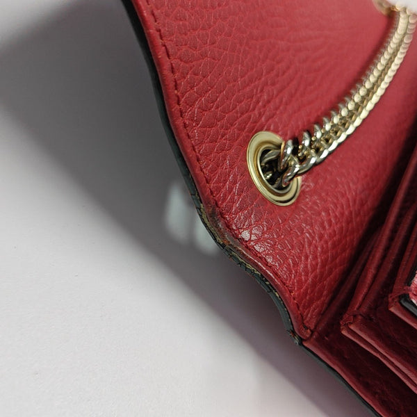Interlocking G Small Calfskin Red