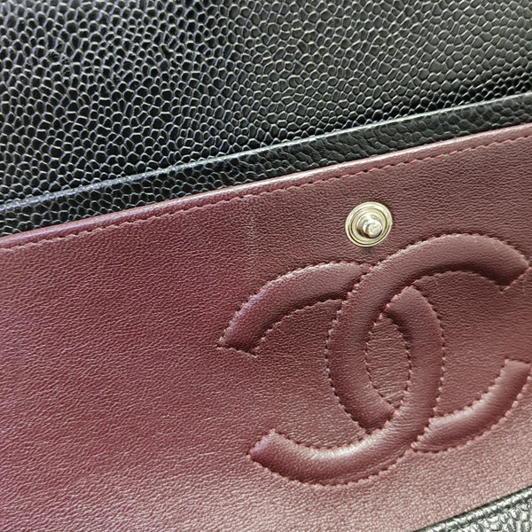 CLASSIC FLAP Medium Quilted Grained Calfskin Black