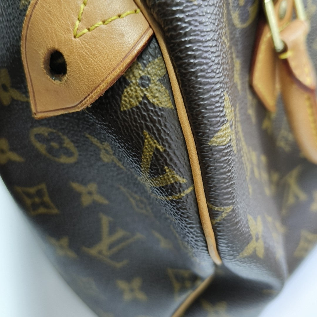 SPEEDY 30 Monogram Coated Canvas Brown