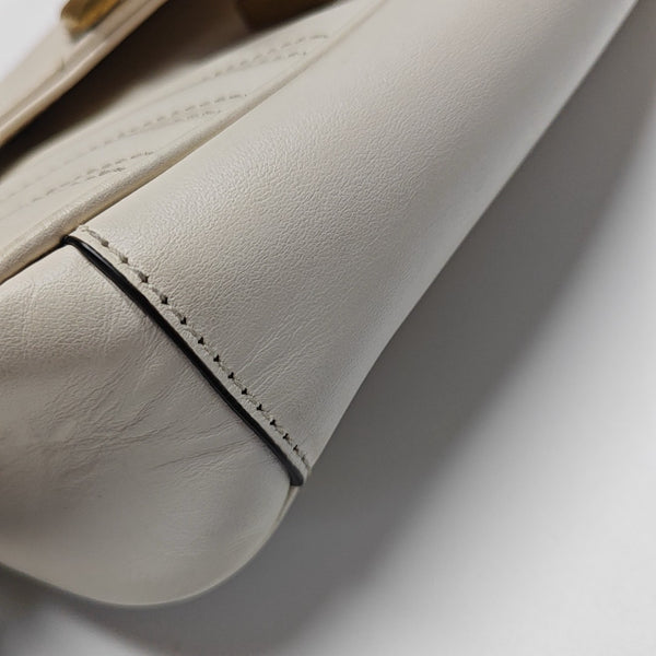 GG Marmont Small Quilted Calfskin White