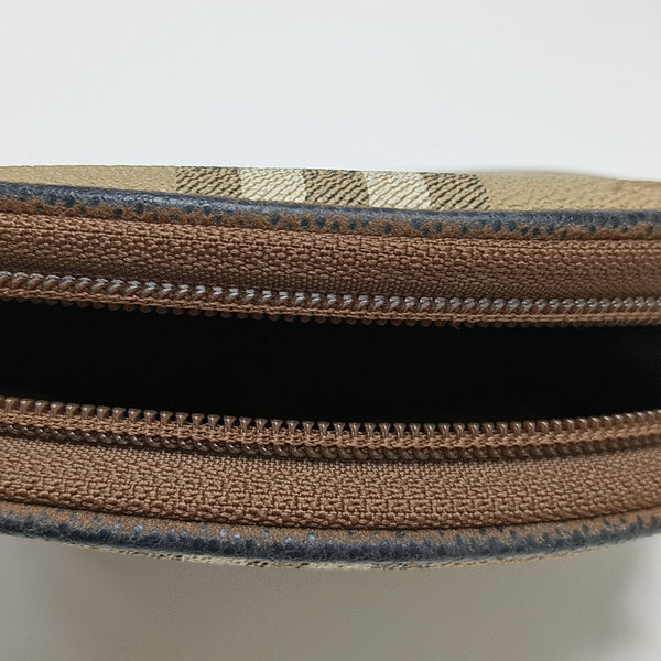 Coated Canvas Clutch Brown