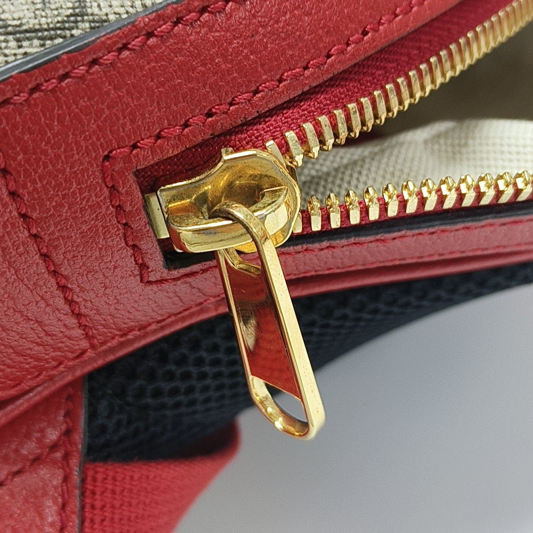 GG Supreme Small Monogram Coated Canvas Beige