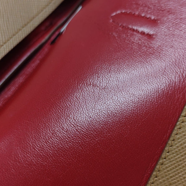 Saffiano Calfskin Shoulder Bag Brown