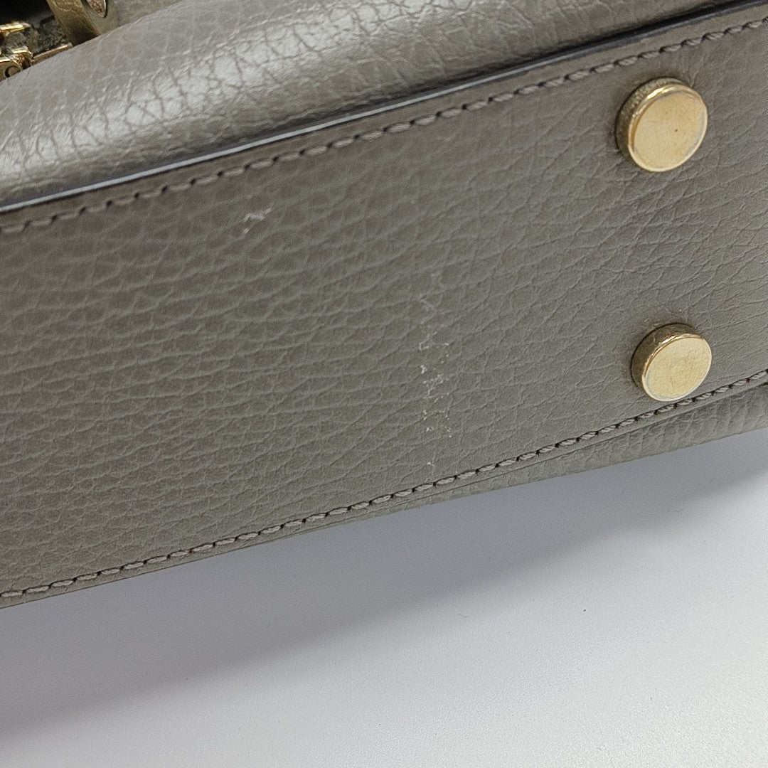 Interlocking G Large Calfskin Gray