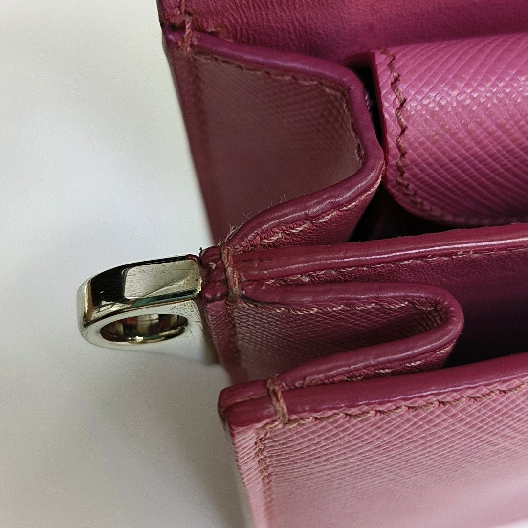 Bolso Sound de piel de becerro Saffiano rosa