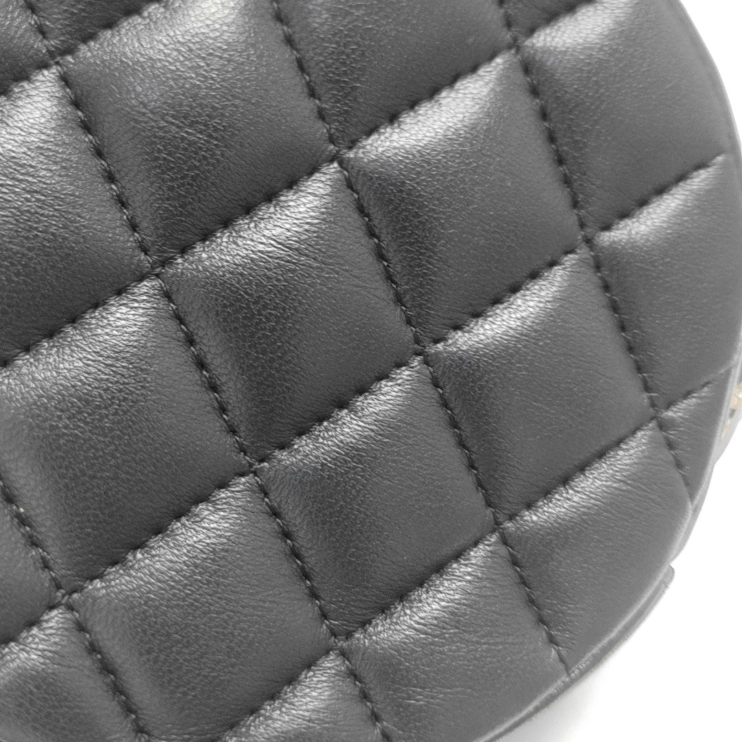 Quilted Lambskin Shoulder Bag Black