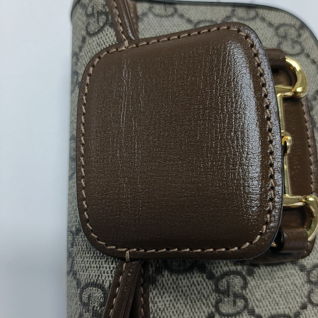 Horsebit 1955 Mini Monogram Coated Canvas Beige