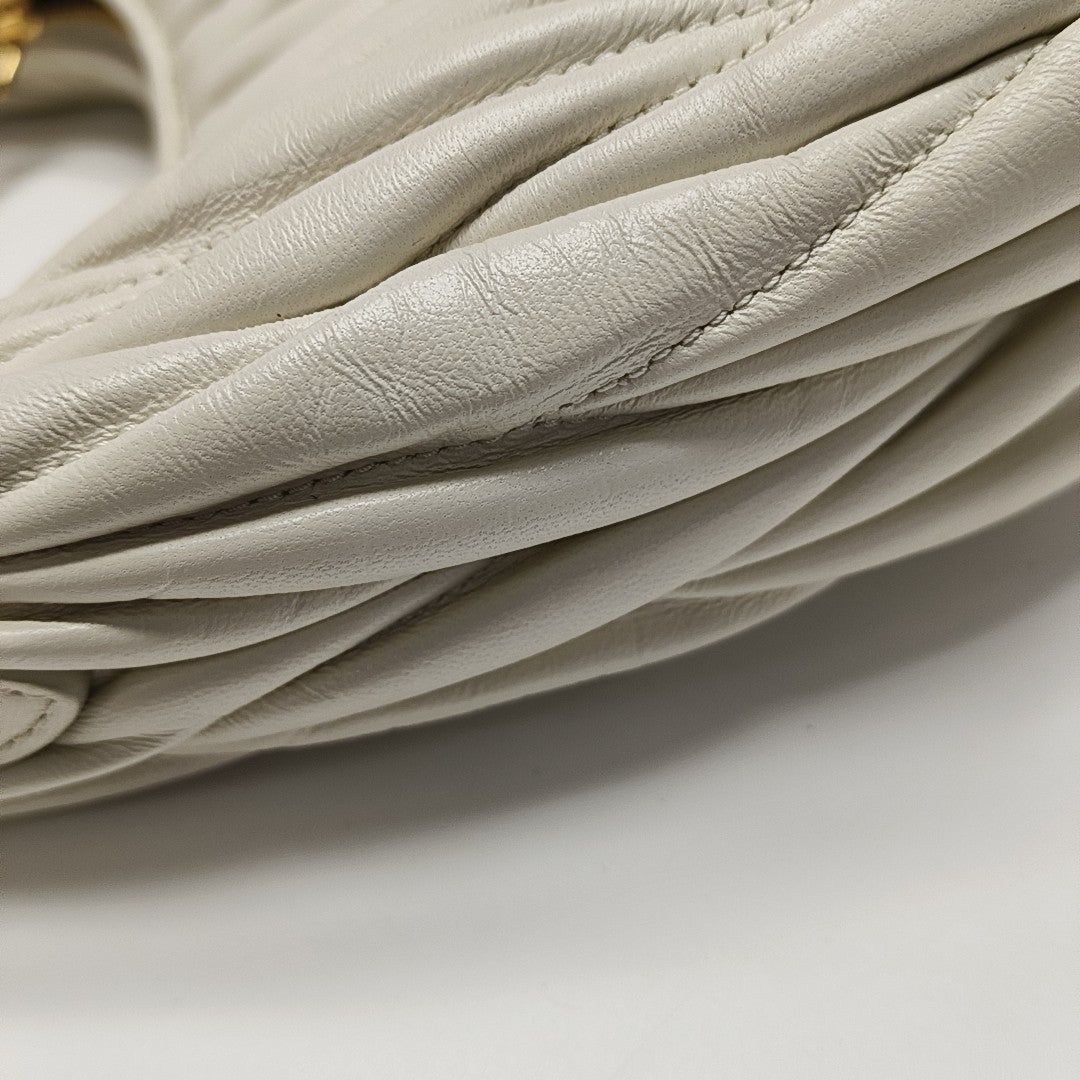 Wander Matelassé Small Quilted Lambskin White
