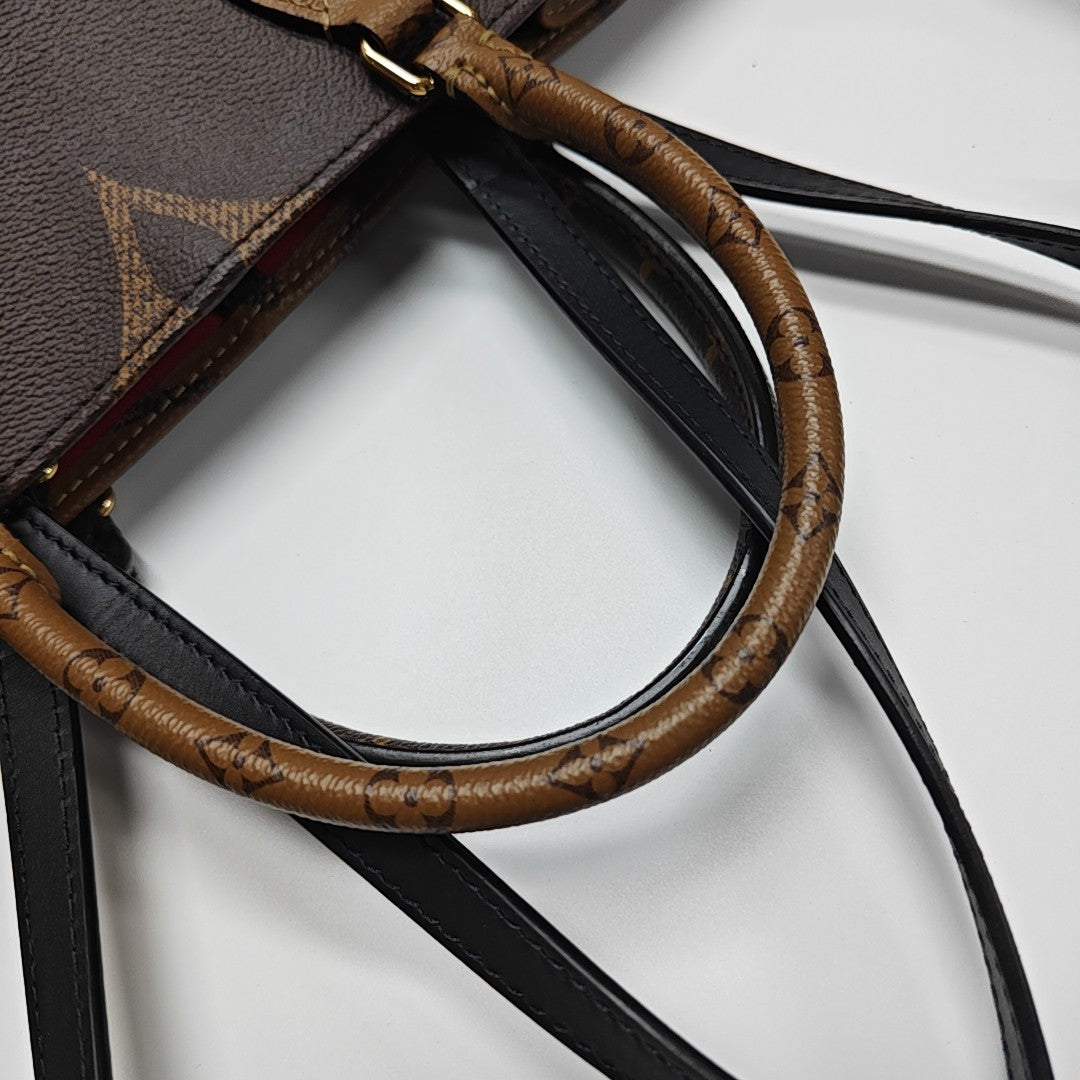 ONTHEGO MM Monogram Coated Canvas Brown