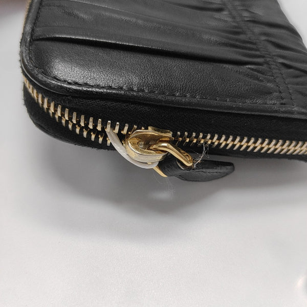 Fold Wallet Lambskin Black Wallet