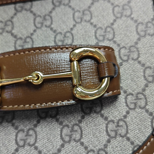 Horsebit 1955 Mini Monogram Coated Canvas Beige