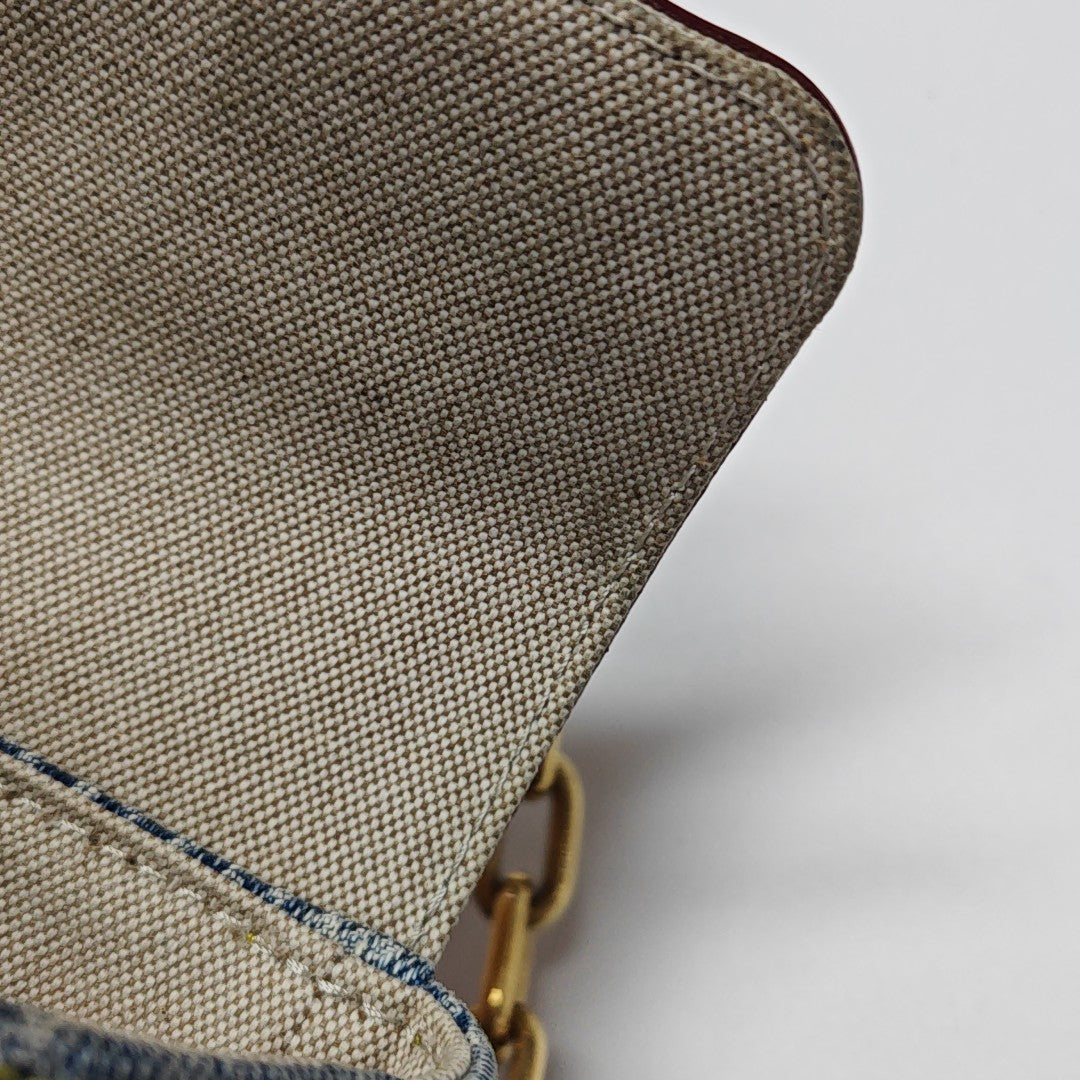 STEAMER Extra Small Damier Fabric Blue