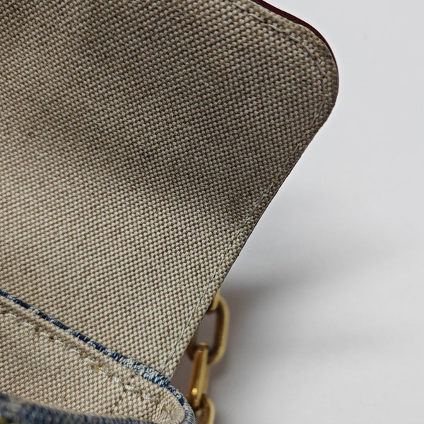 STEAMER Extra Small Damier Fabric Blue