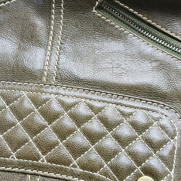 BOOGIE Medium Quilted Calfskin Green