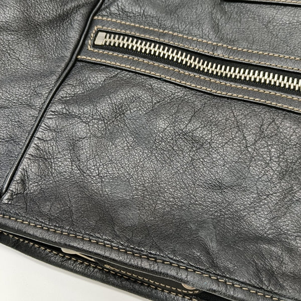 Monogram Calfskin Tote Bag Black
