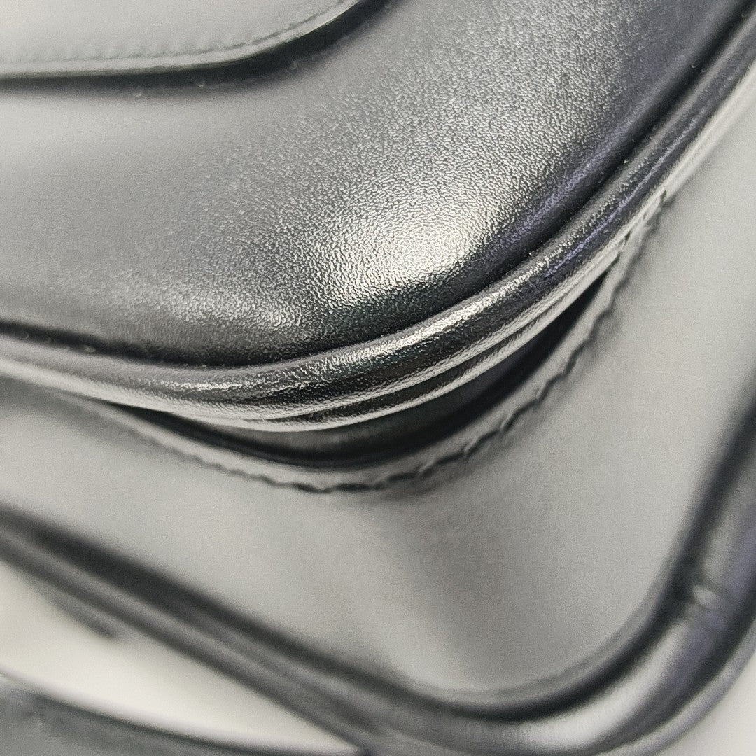 Leather Shoulder Bag Black