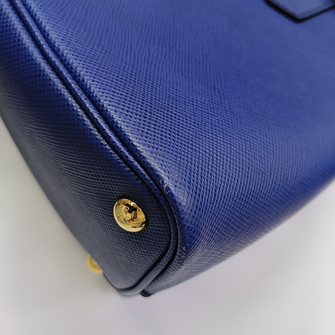 Double Medium Saffiano Calfskin Blue