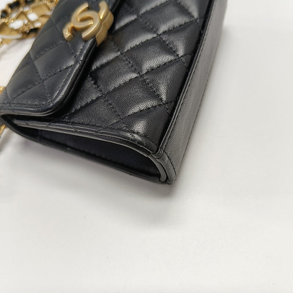 KELLY Mini Quilted Lambskin Black