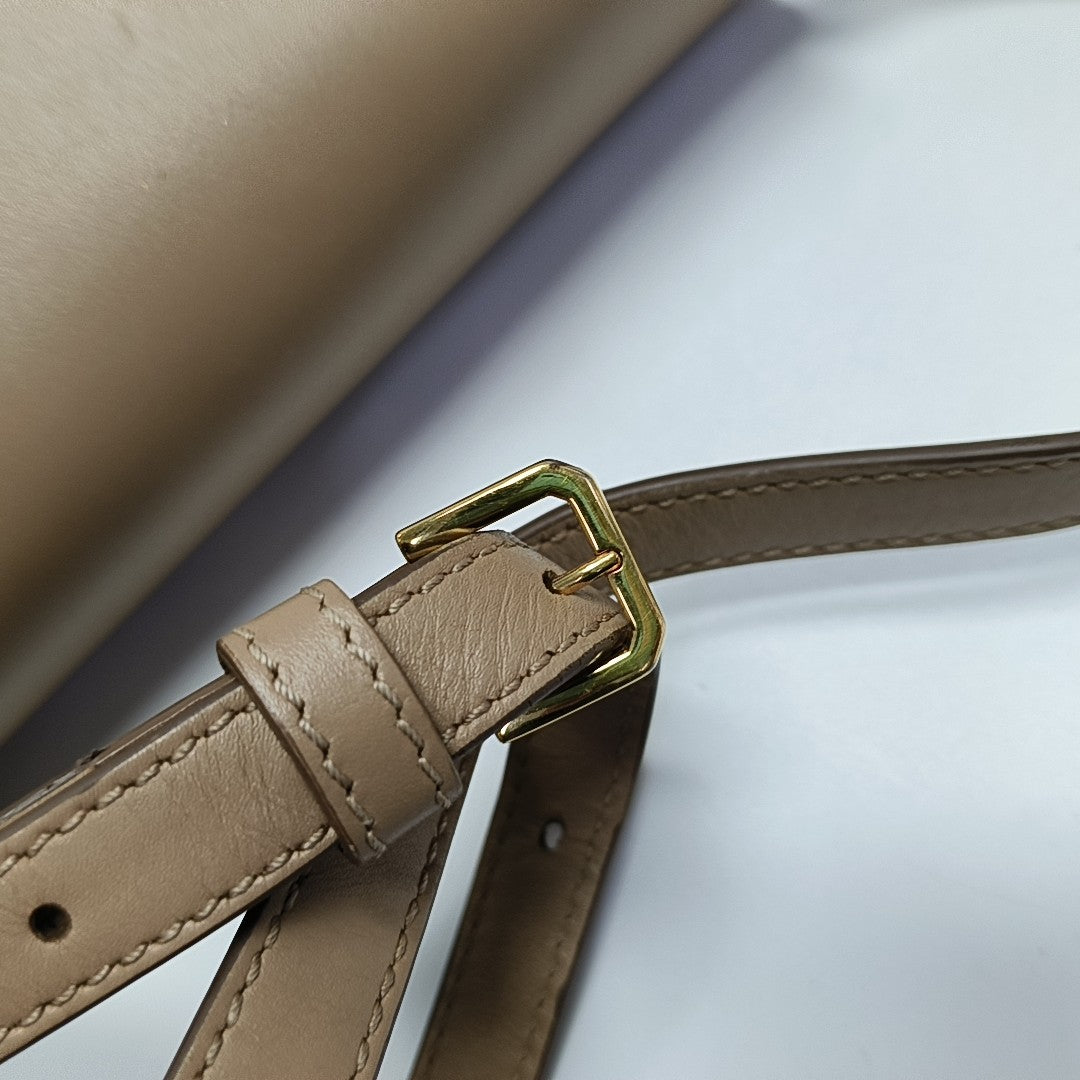 TB Small Calfskin Beige