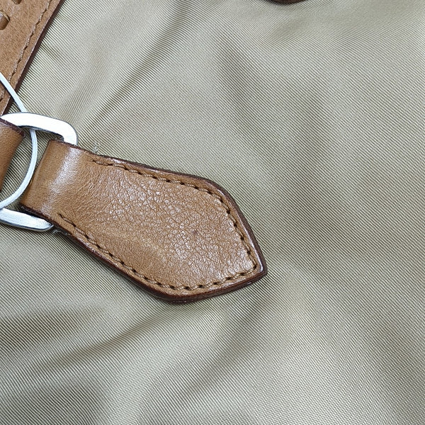 Fabric Top Handle Bag Beige