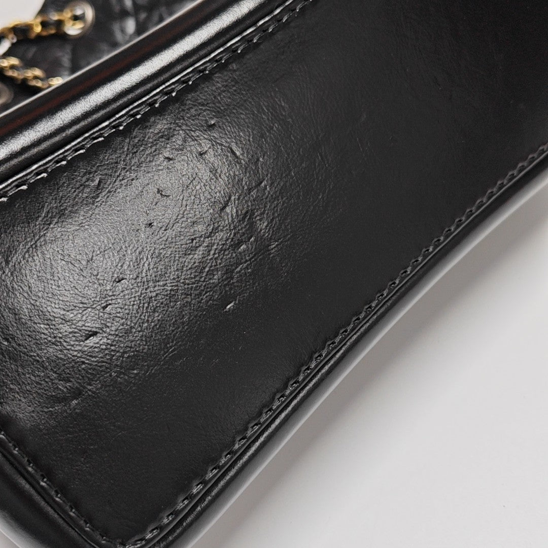 GABRIELLE Small Quilted Calfskin Black