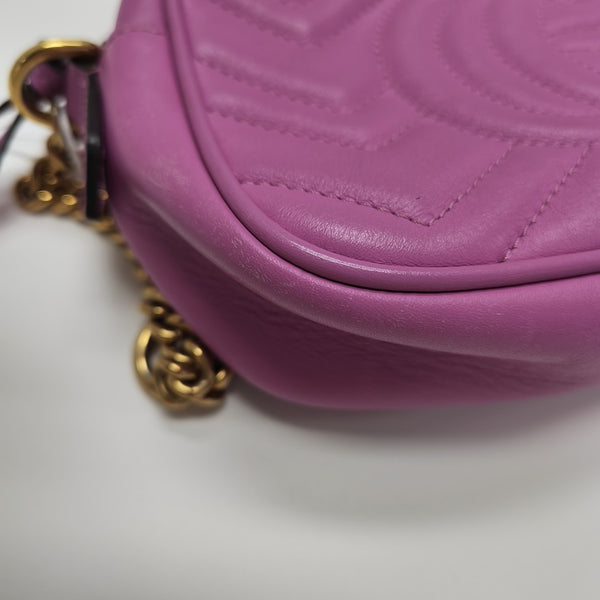 GG Marmont Mini Quilted Calfskin Purple
