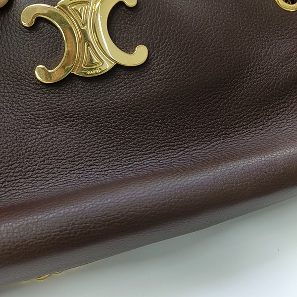 Calfskin Shoulder Bag Brown