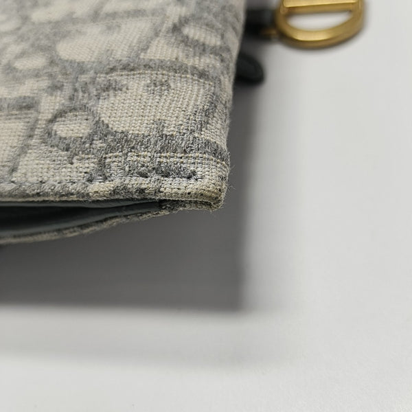 Saddle Mini Oblique Canvas Gray