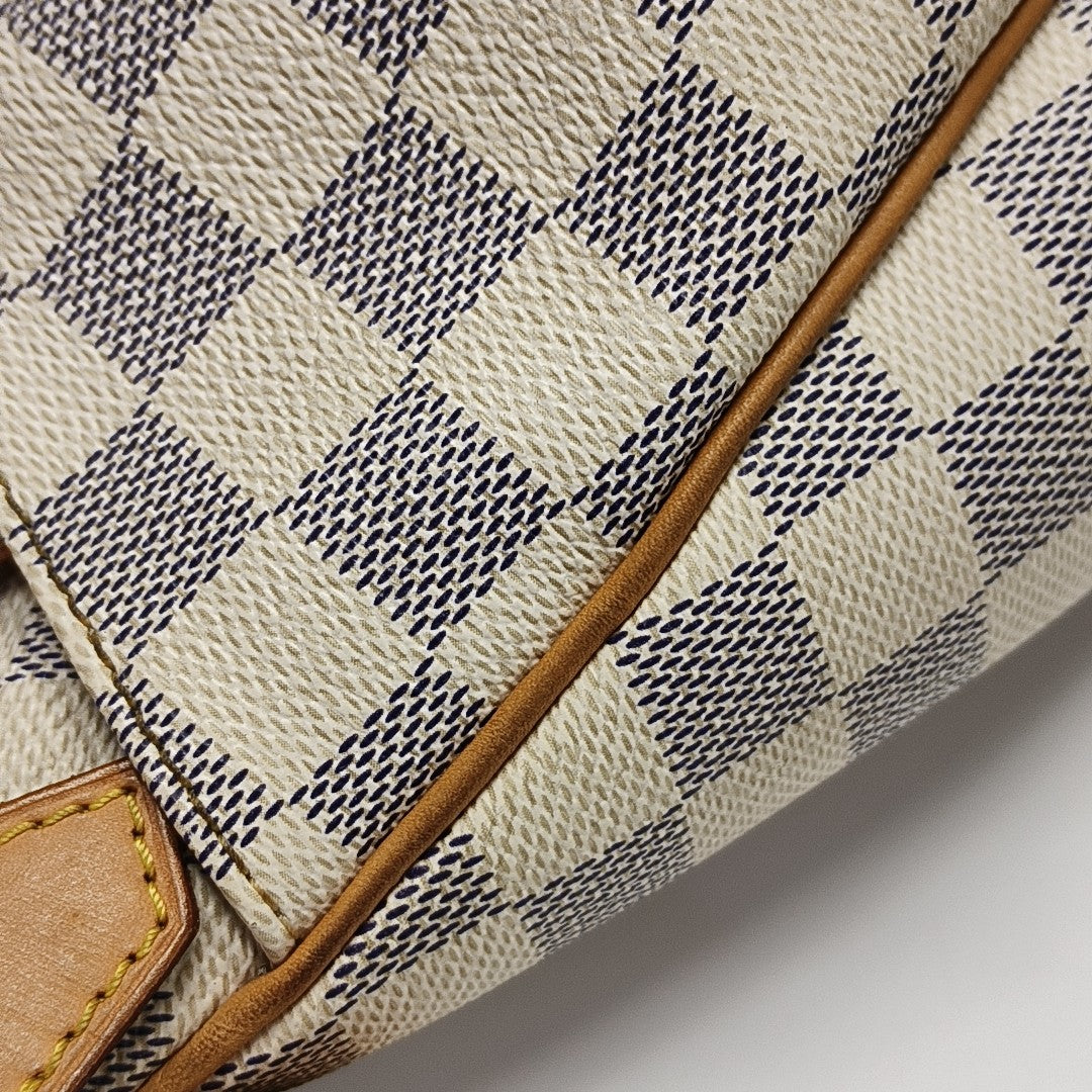 FIGHERI Damier Azur Coated Canvas White