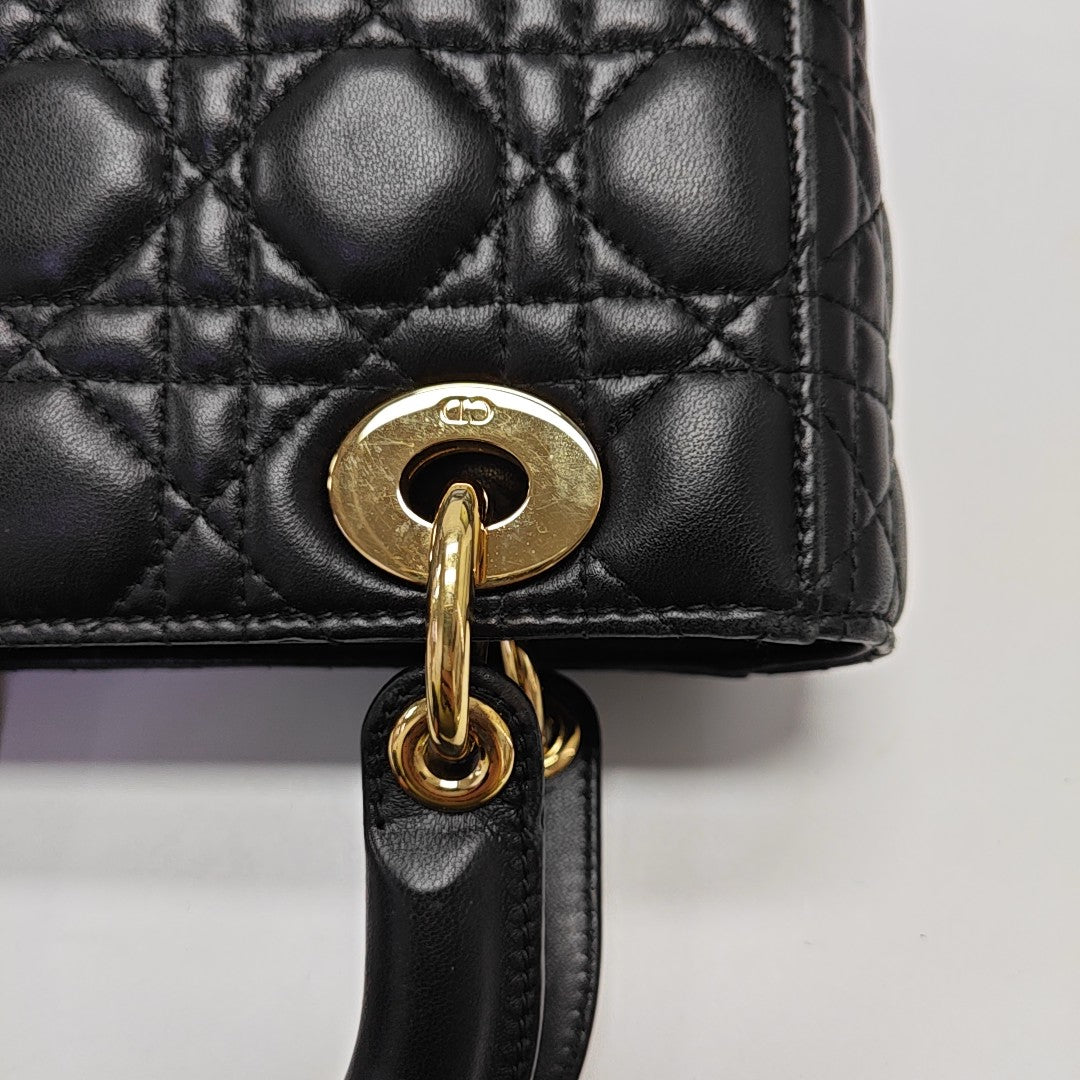 Lady Dior Small Cannage Lambskin Black
