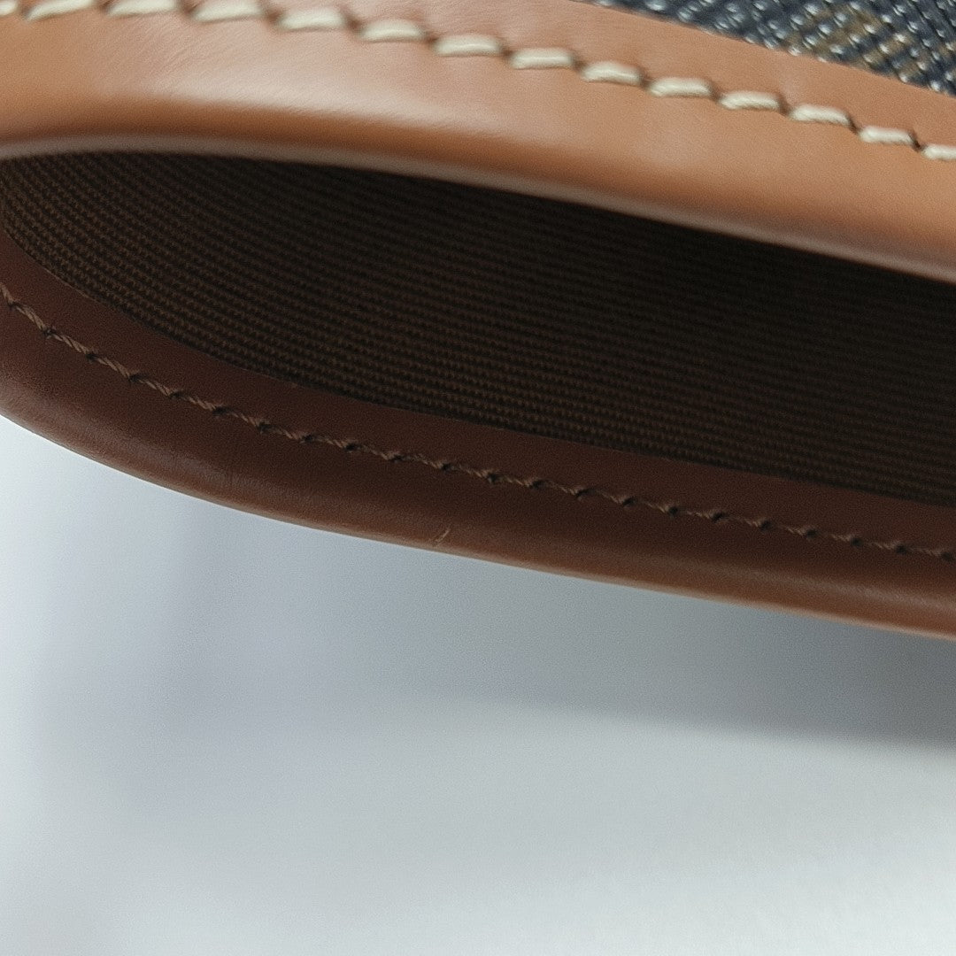 Coated Canvas Shoulder Bag Brown