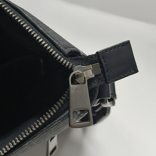 Boston Monogram Coated Canvas Black