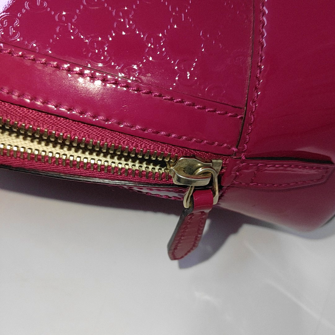 Authenticated pre-owned  Microguccissima Monogram Patent Leather Pink - Shoulder Bag at Looply