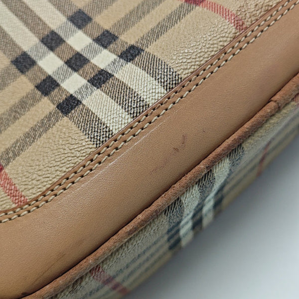 Coated Canvas Shoulder Bag Brown