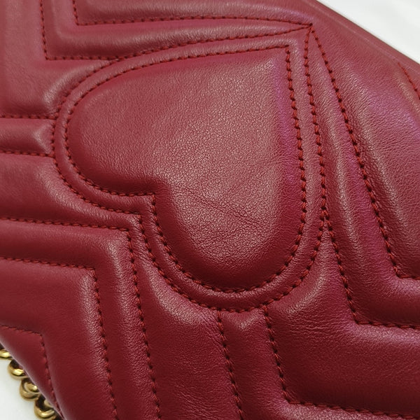 GG Marmont Small Quilted Calfskin Red