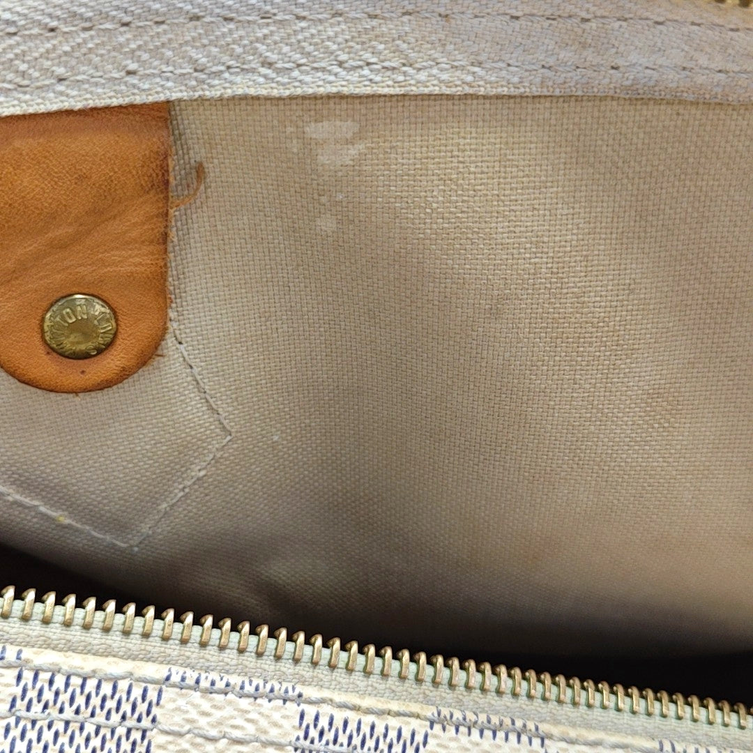 SPEEDY 30 Damier Azur Coated Canvas White
