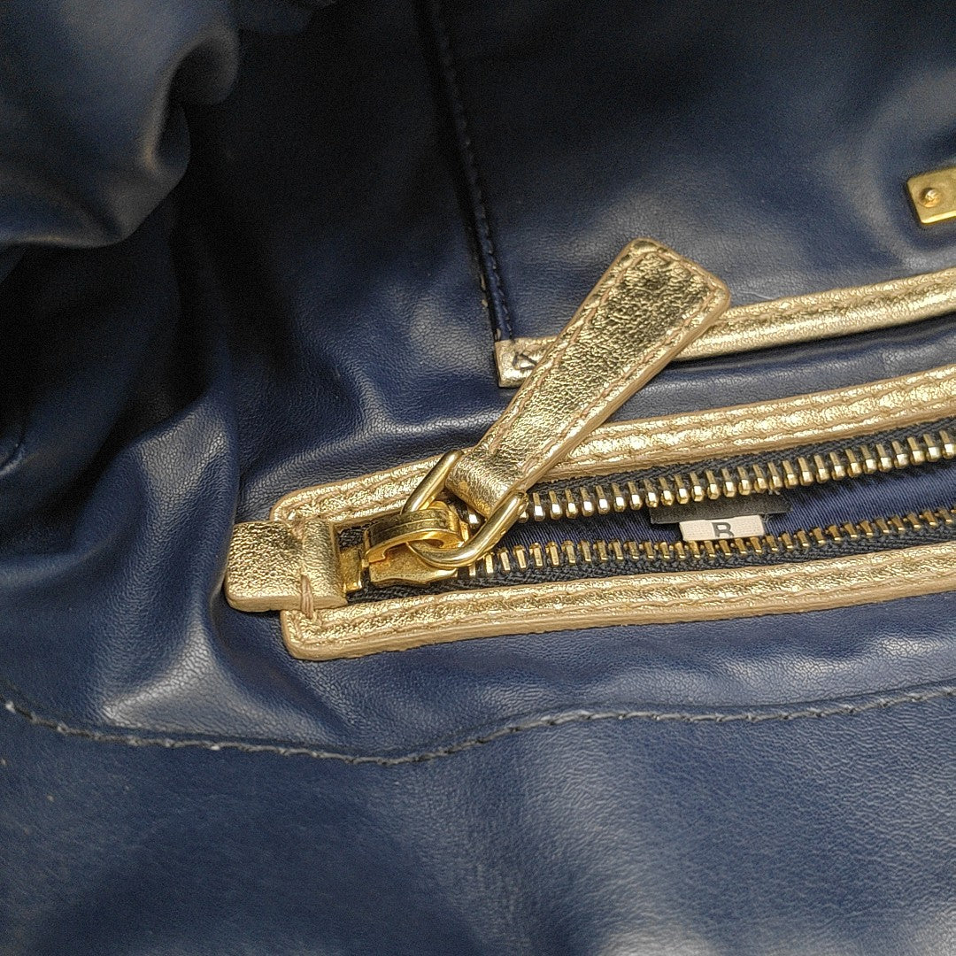 Quilted Denim Tote Bag Blue