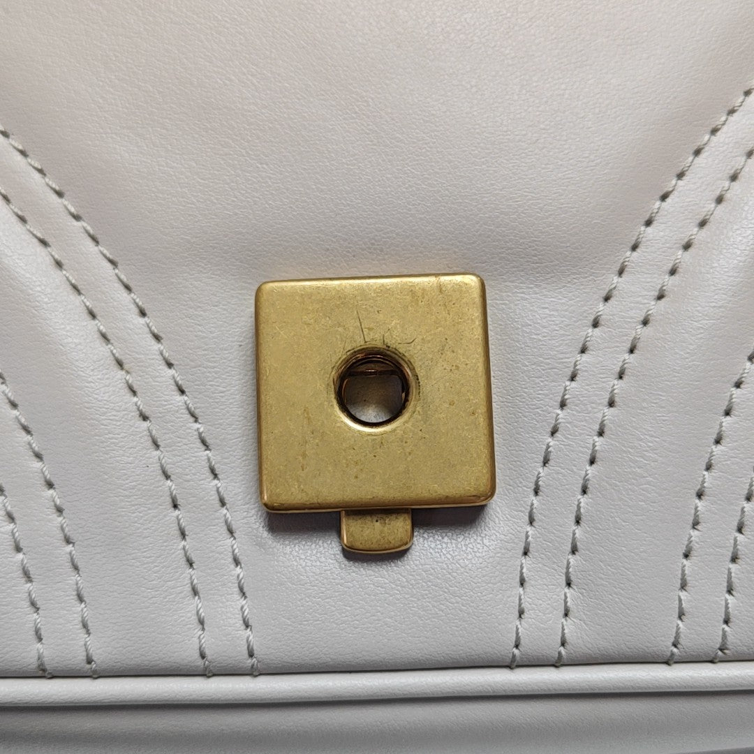 GG Marmont Small Quilted Calfskin Gray