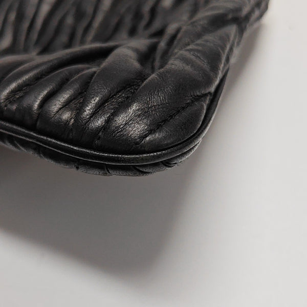 Quilted Lambskin Top Handle Bag Black