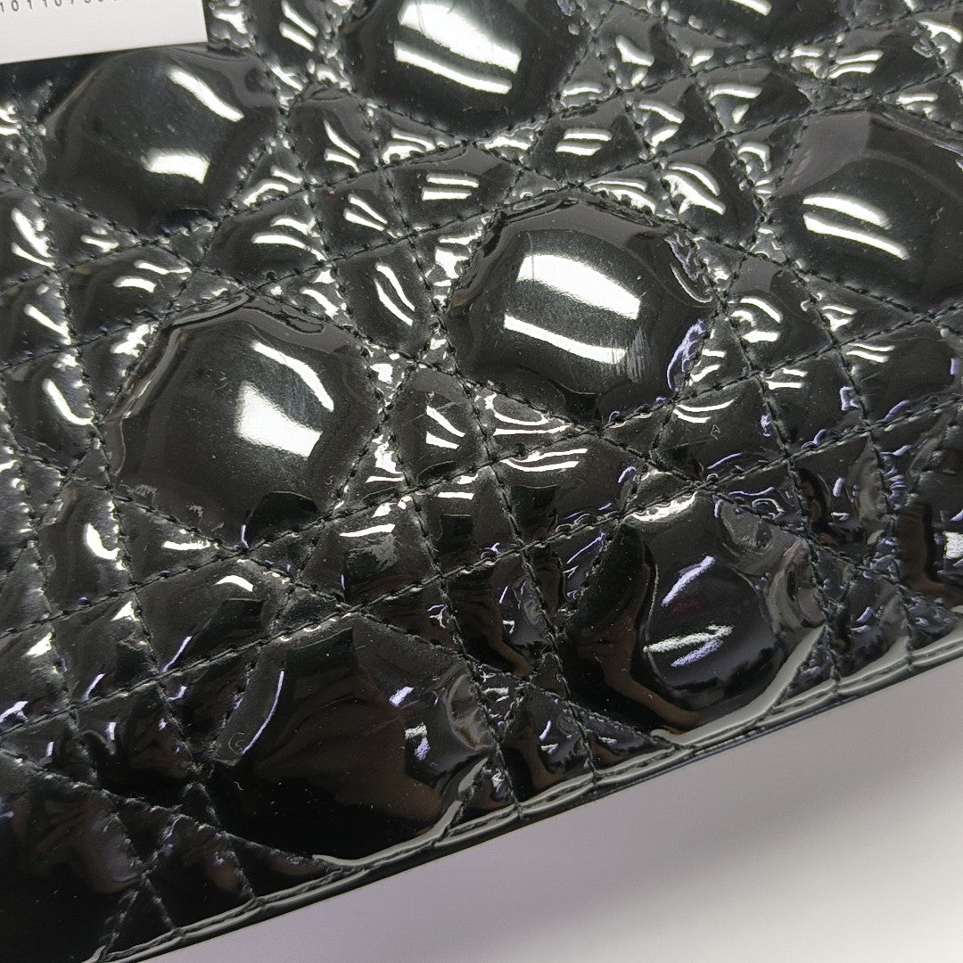 Lady Dior Medium Cannage Patent Leather Black