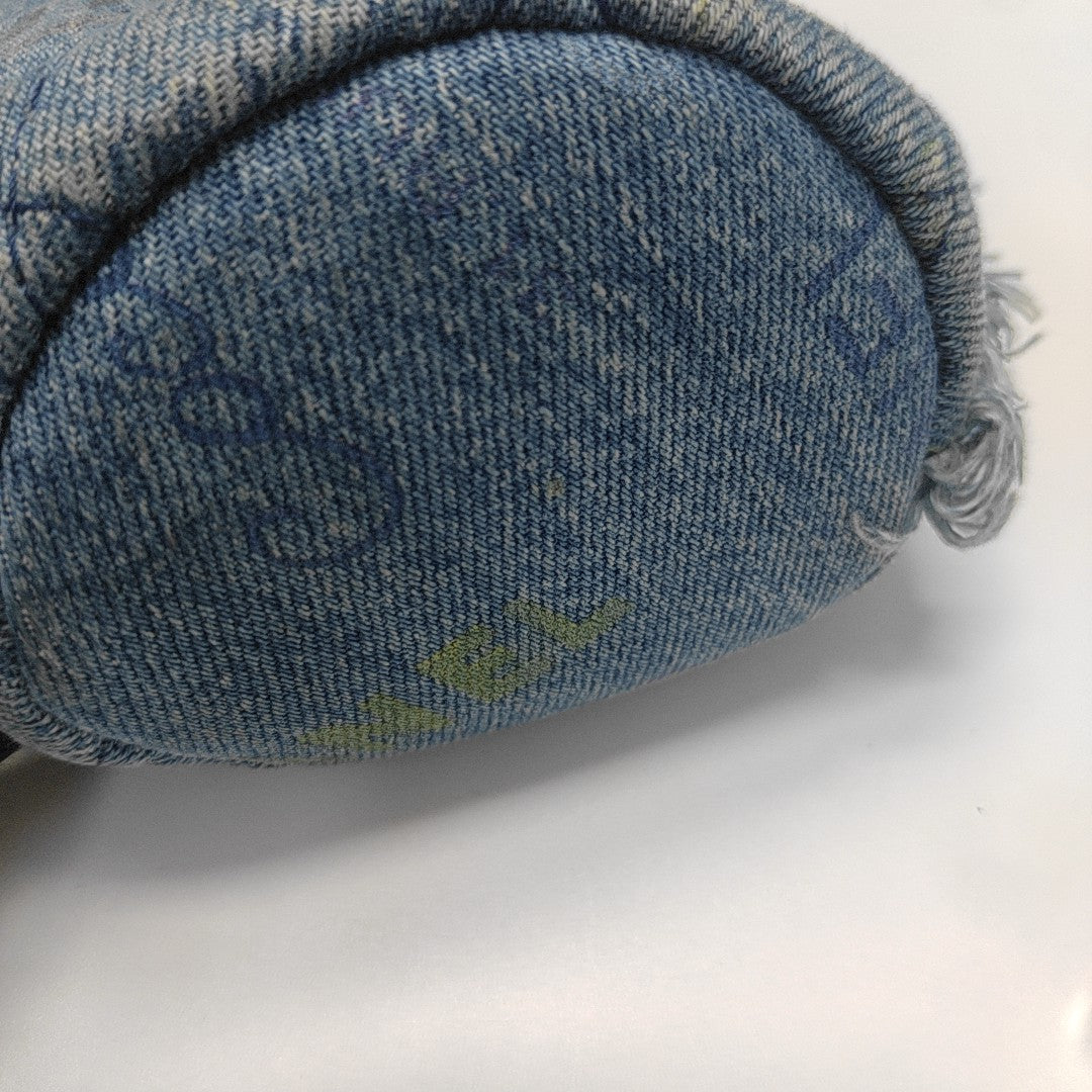 DRAWSTRING Quilted Denim Blue
