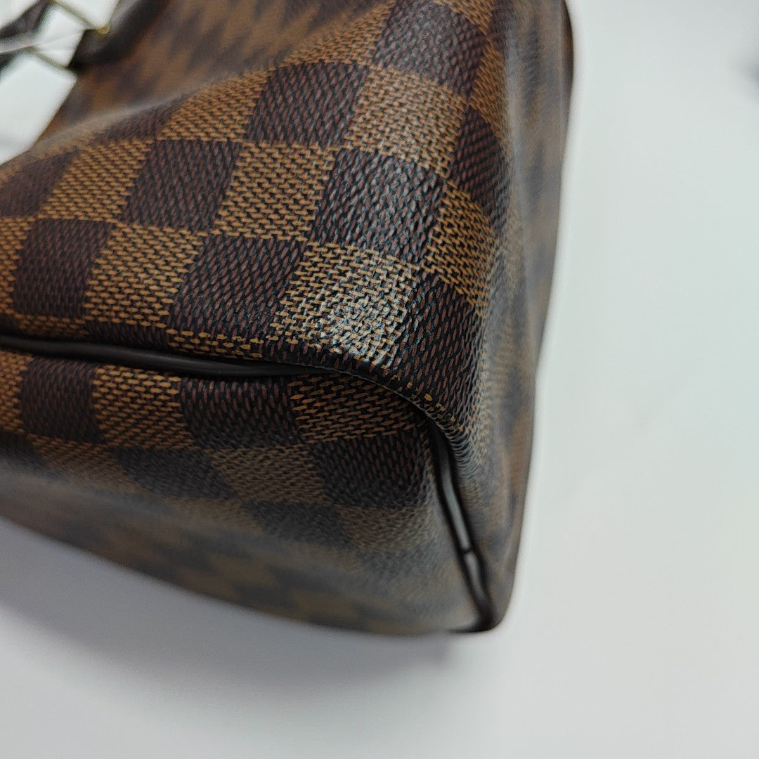 SPEEDY 25 Damier Ebene Coated Canvas Brown