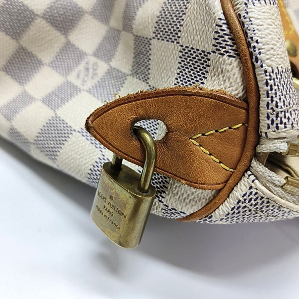 SPEEDY 25 Damier Azur Coated Canvas White